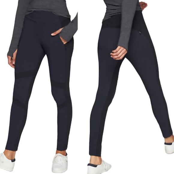 Athleta NWT Highline Hybrid Summiter Pants #158825 Size 4 Navy Black Leggings - Picture 1 of 11